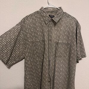 90s Brown/Olive/Gray Patterned Men's Shirt